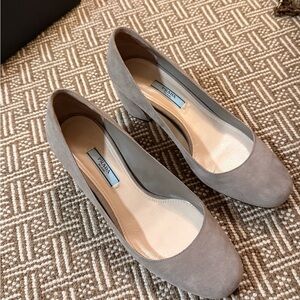 Suede Prada pumps